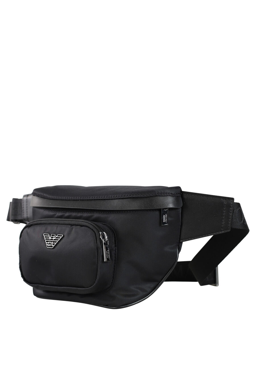 Black bum bag with metal mini logo - 8053616709654 2