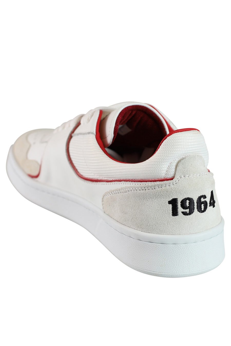 Zapatillas blancas mix con logo y detalles en rojo - 8055777188194 4