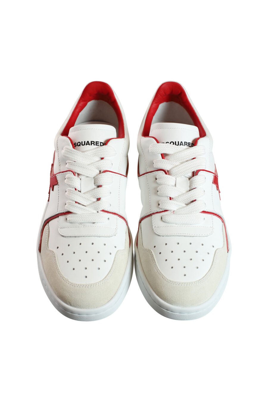 Zapatillas blancas mix con logo y detalles en rojo - 8055777188194 6
