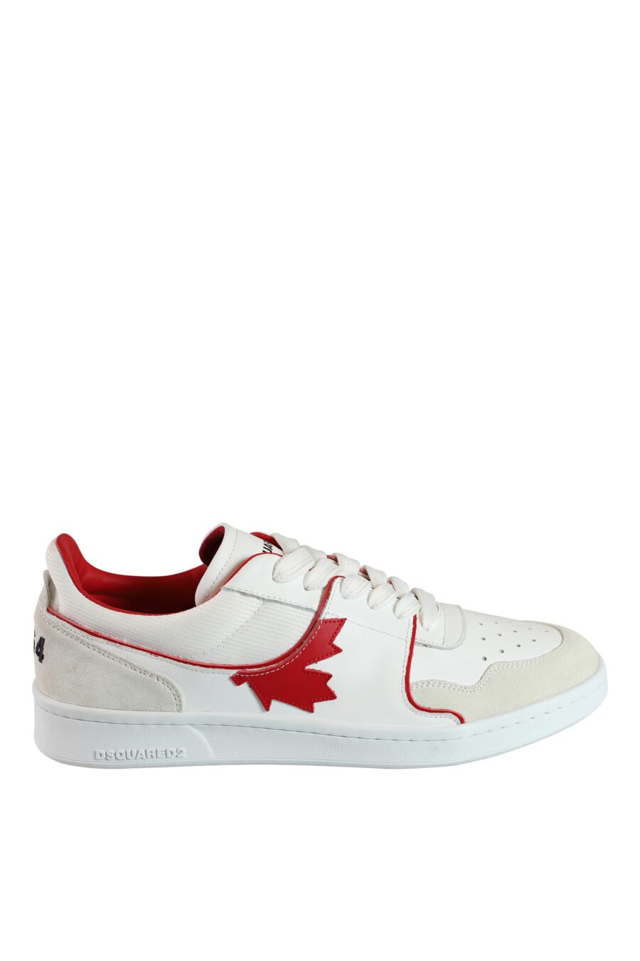 Zapatillas blancas mix con logo y detalles en rojo - 8055777188194