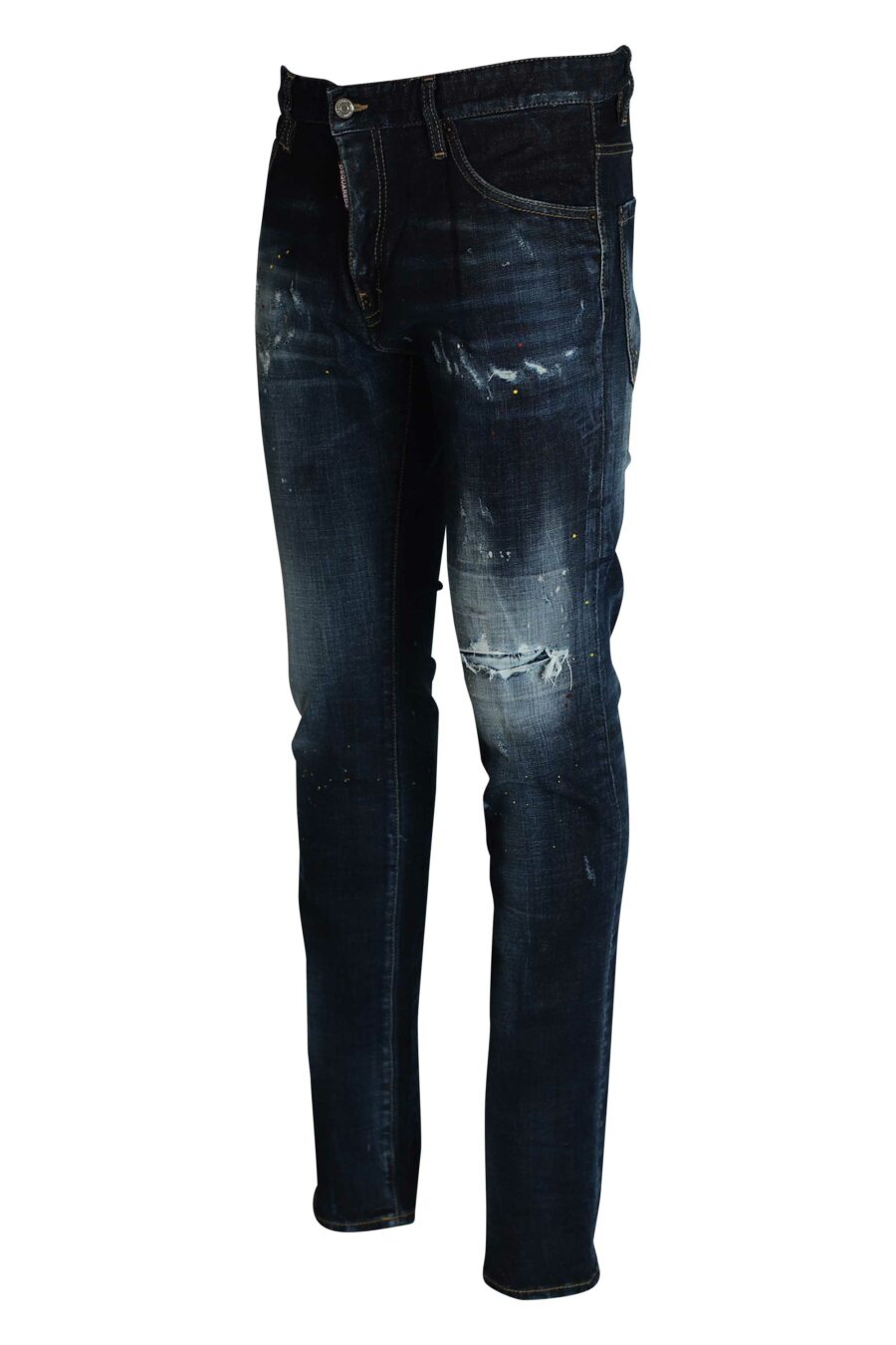 Pantalón vaquero azul oscuro "cool guy jean" con pintura de colores - 8056185863833 2