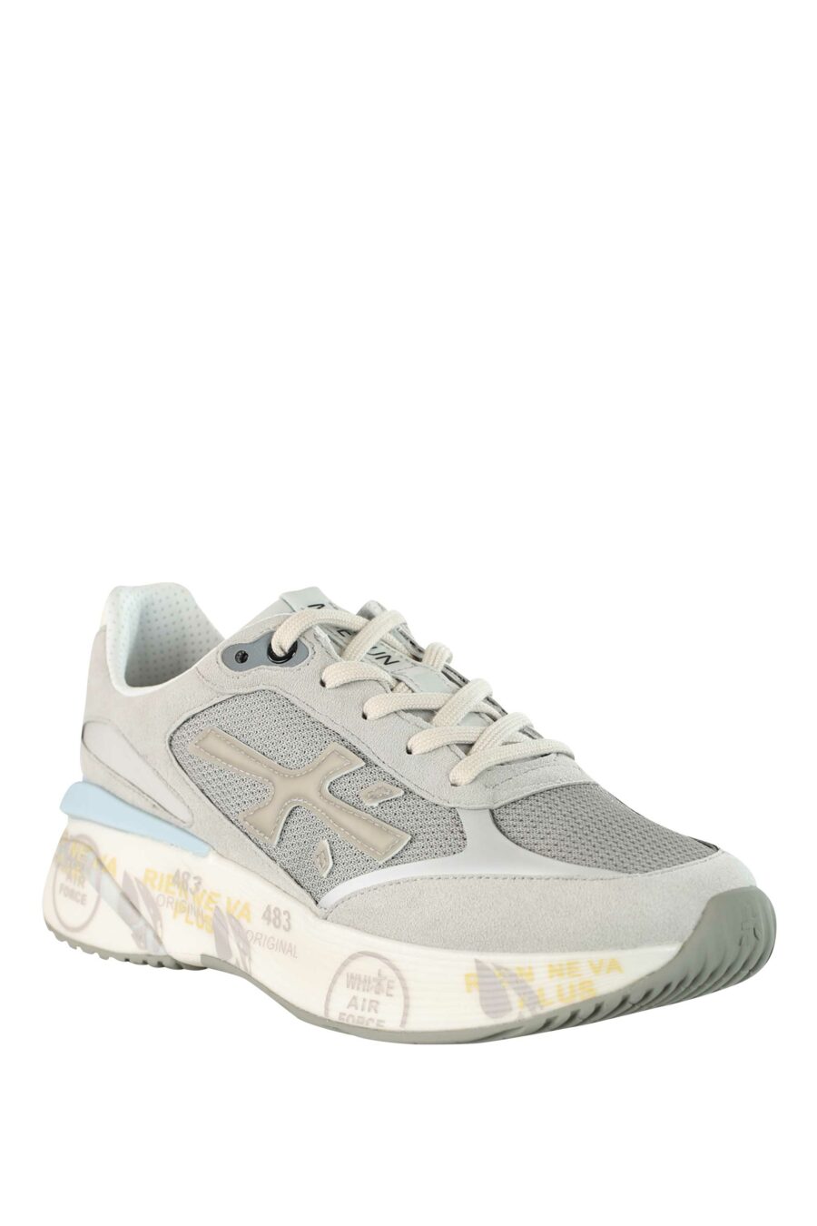 Grey trainers with sky blue "moe run 6333" - 8058326252810 2