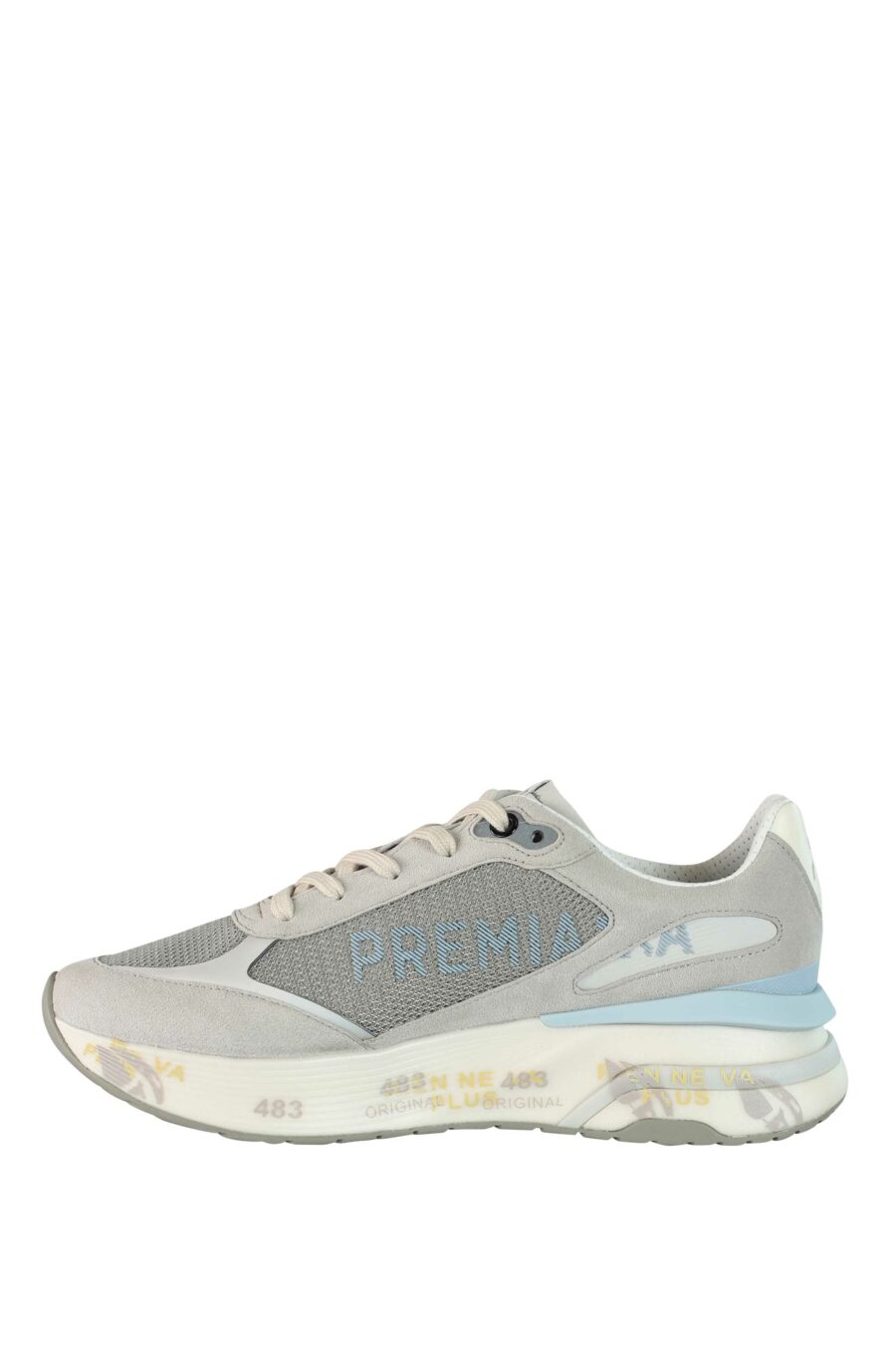 Grey trainers with sky blue "moe run 6333" - 8058326252810 3