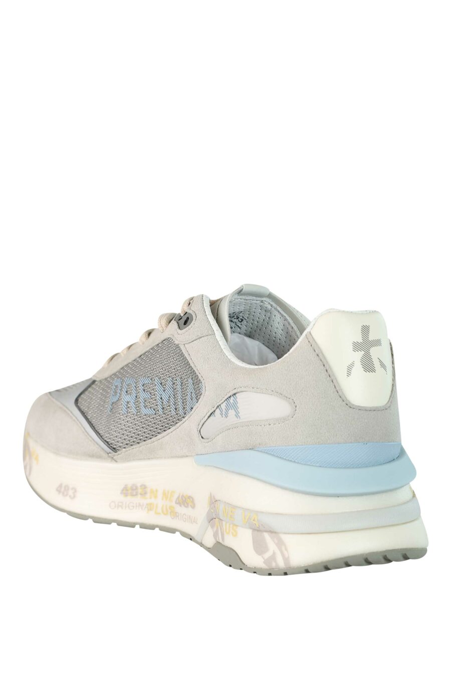 Grey trainers with sky blue "moe run 6333" - 8058326252810 4