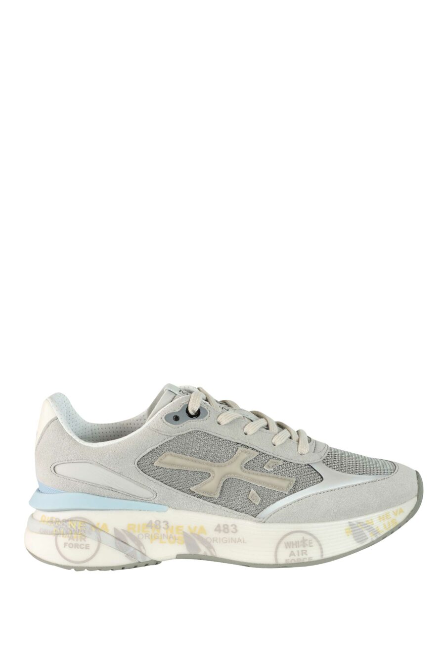 Grey trainers with sky blue "moe run 6333" - 8058326252810