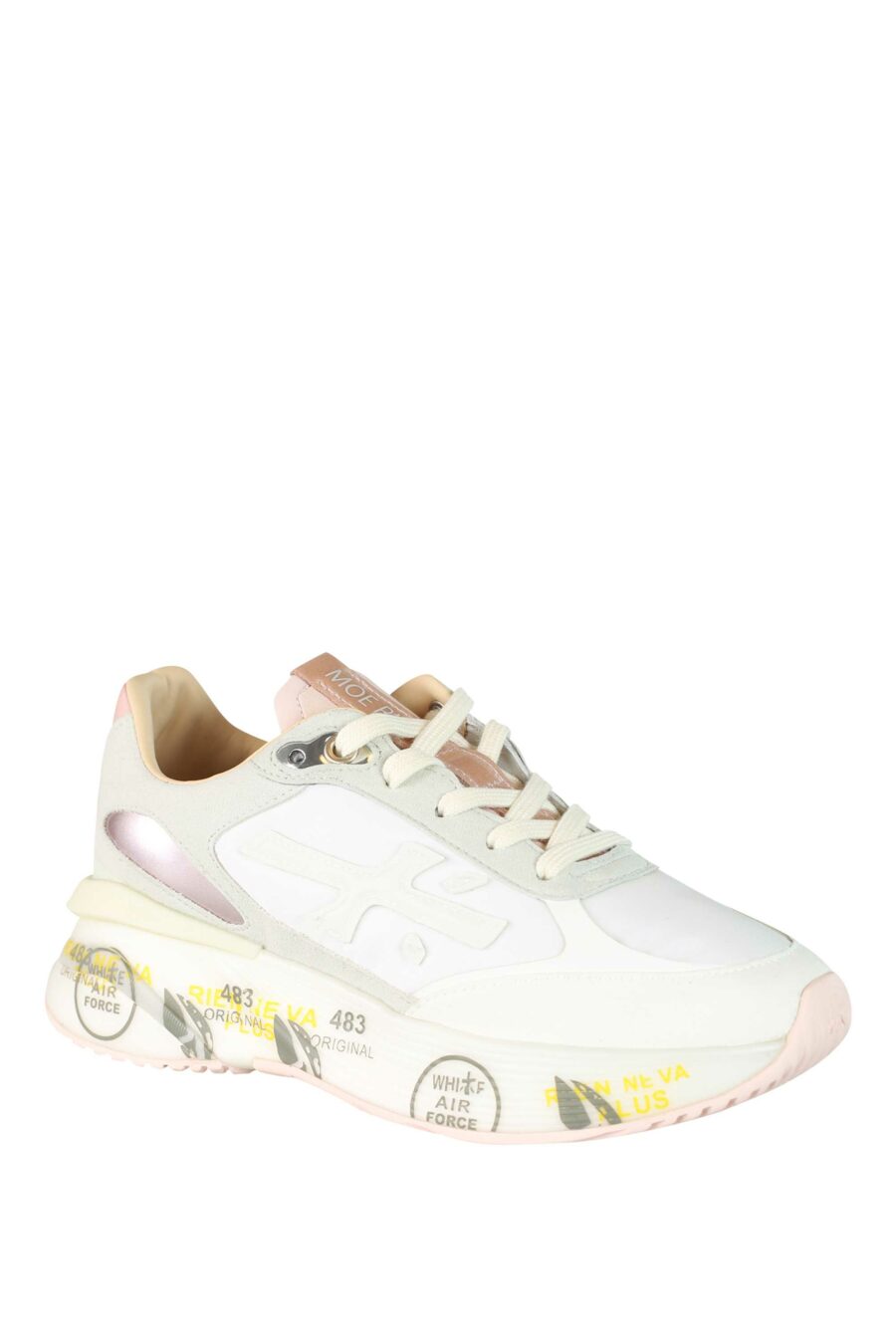 Trainers white with pink and grey "moe run-d 6338" - 8058326253473 2