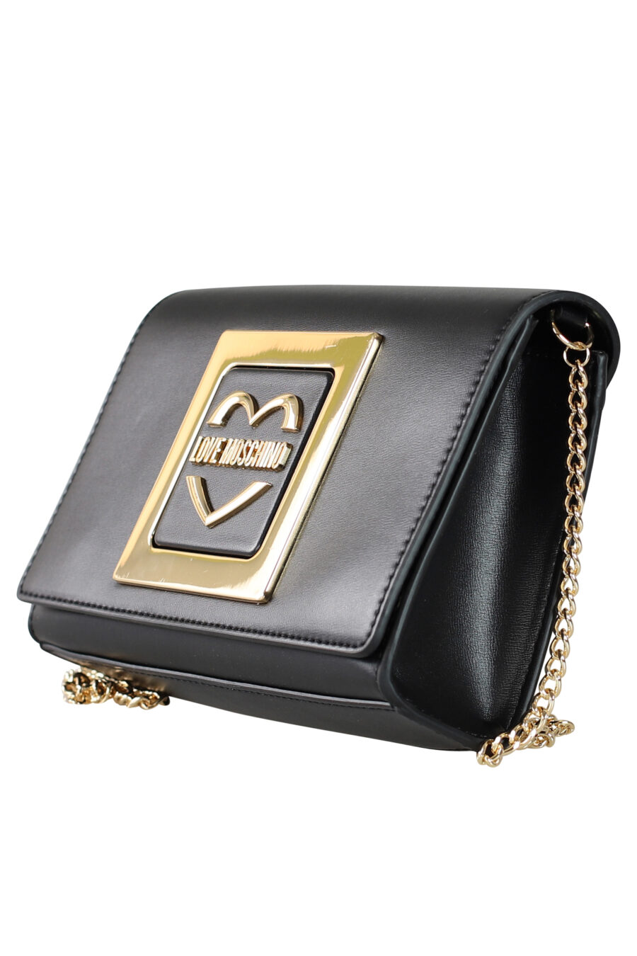 Black shoulder bag with gold maxilogo and chain - 8059965990439 2