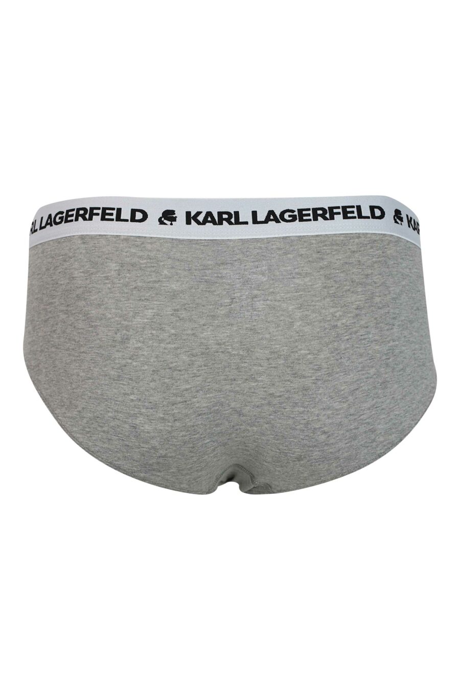 Pack of three grey monochrome briefs with logo on waistband - 8720092348386 4