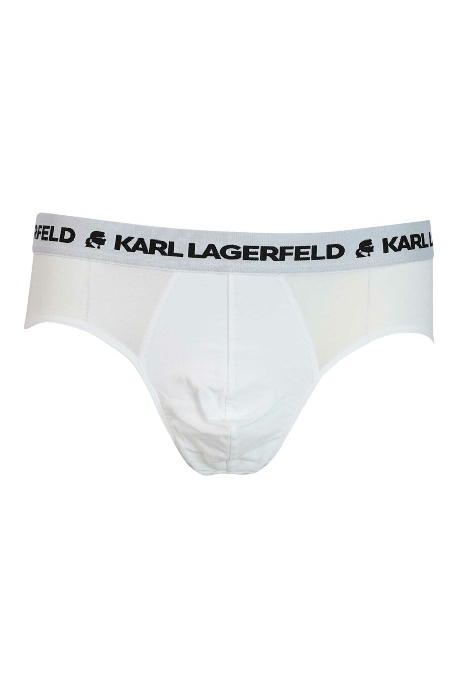 Pack of three grey monochrome briefs with logo on waistband - 8720092348386