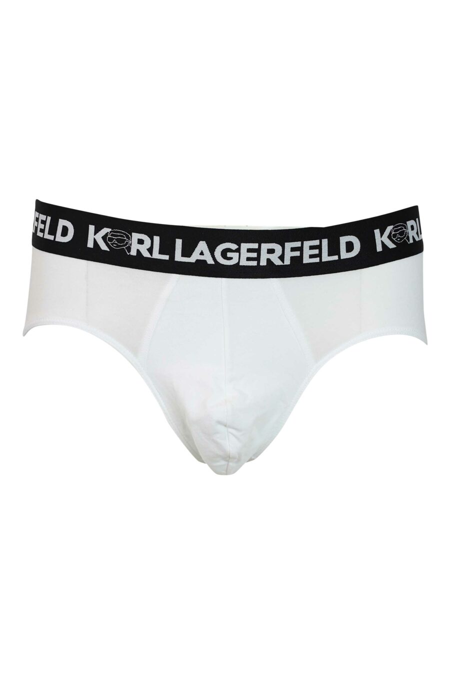 Dreierpack schwarzer und weißer Slips mit "karl"-Logo am Bund - 8720744054627