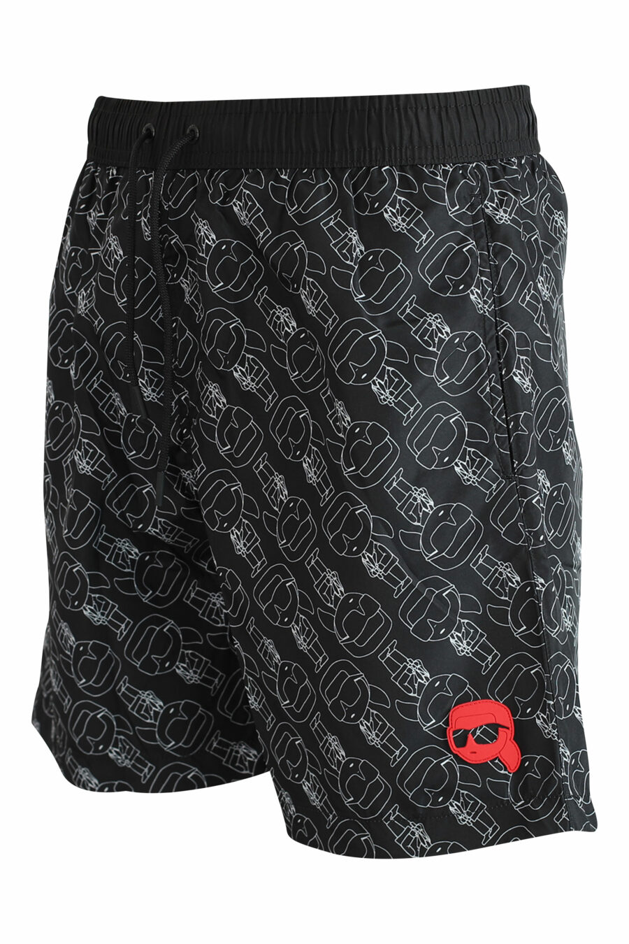 Black swimming costume with "all over logo karl" - 8720744057086 2