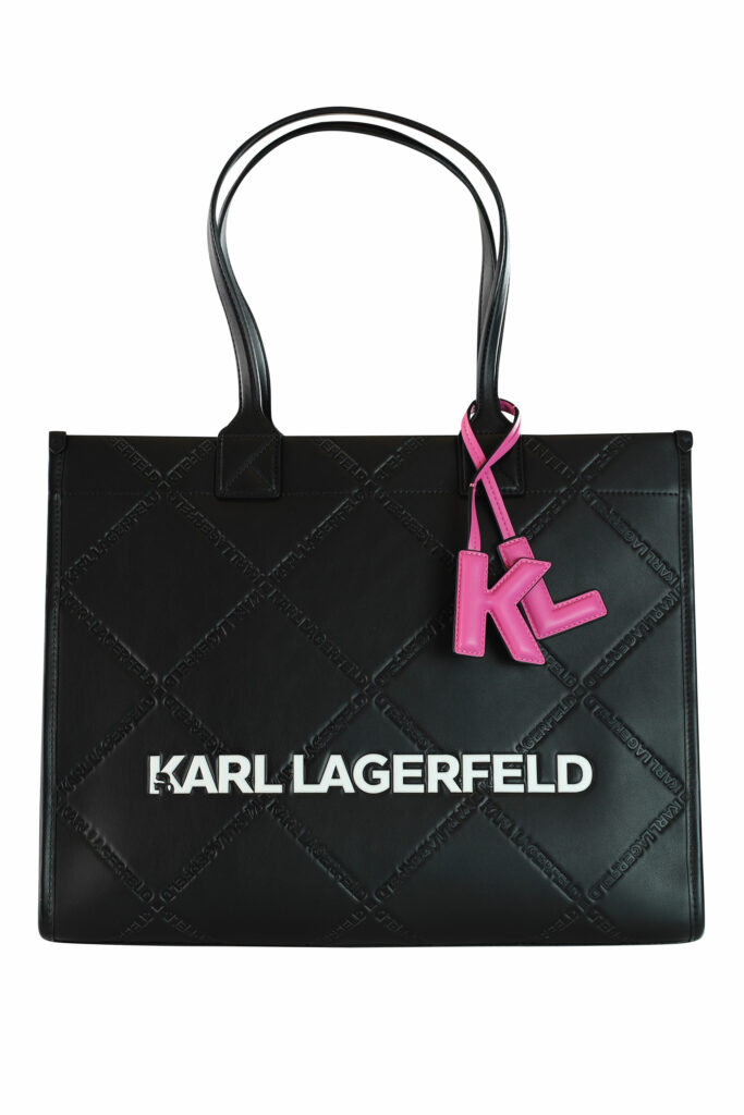 Women's Black Tech Leather Camera Bag Patch Karl Lagerfeld Jeans  235J3078-J101 BLACK | Centraleshop.gr
