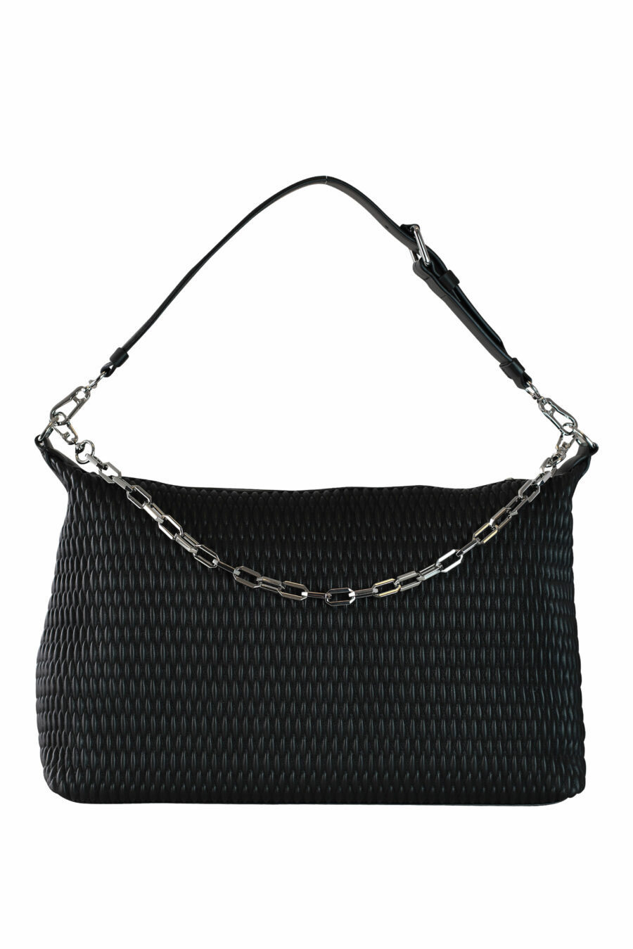 Black quilted bag with metal mini logo - 8720744103455 3