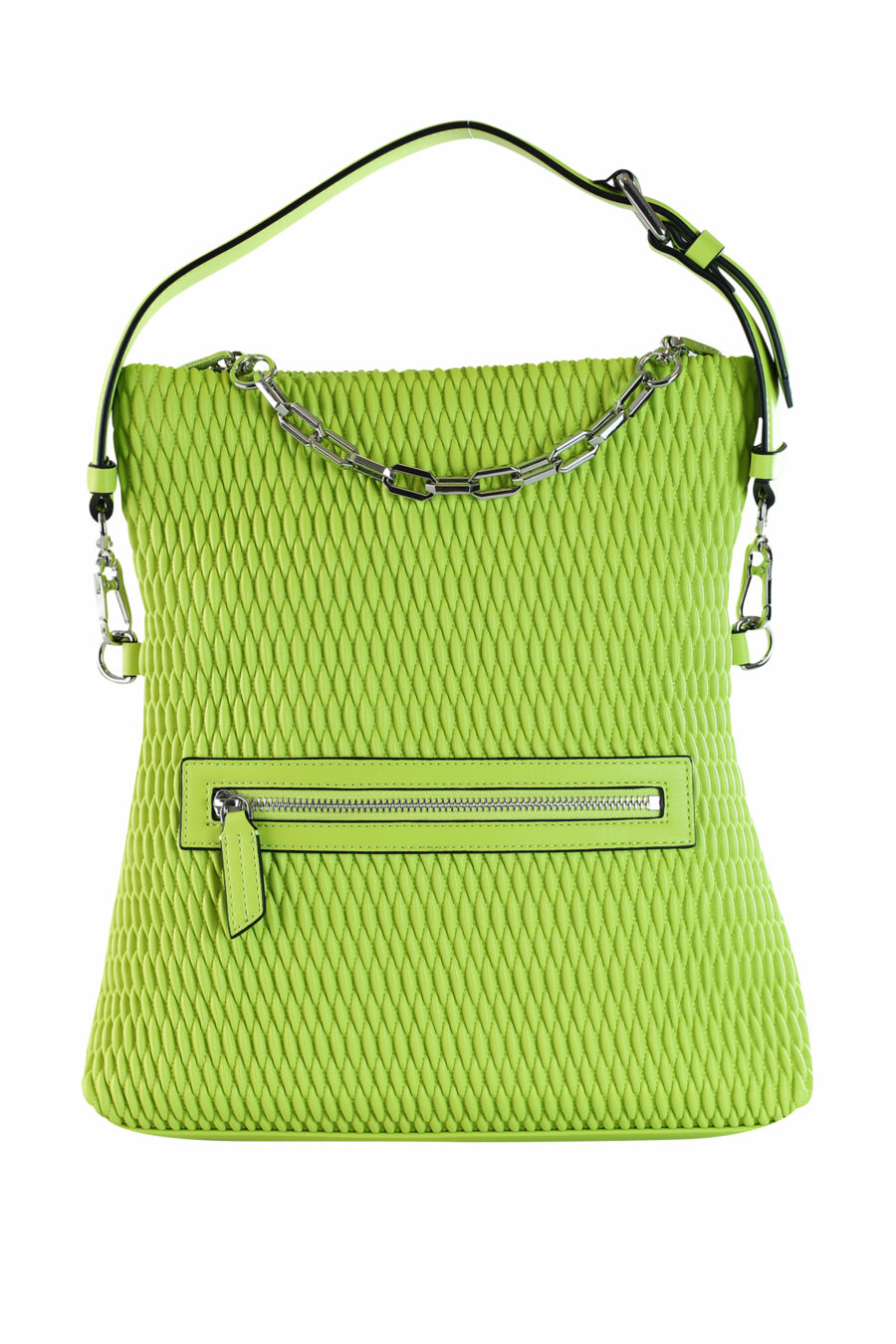 Foldable green tote bag with metal mini logo - 8720744103462 3