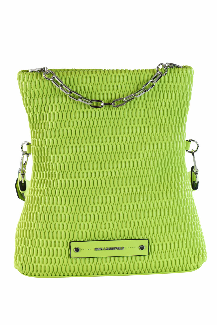 Foldable green tote bag with metal mini logo - 8720744103462