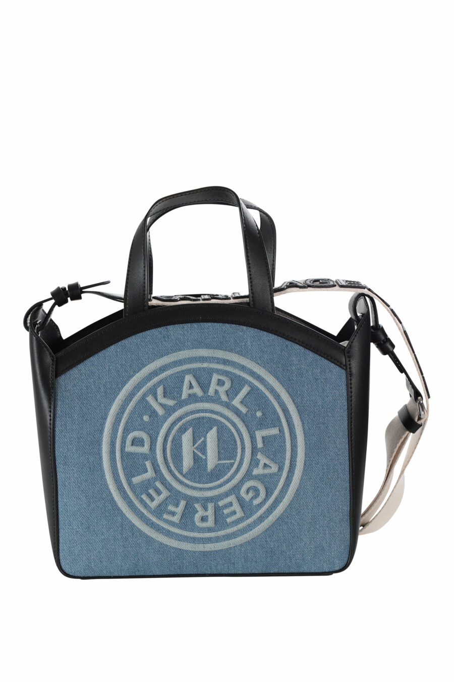 Blue tote bag with monochrome "k/circle" logo - 8720744234722