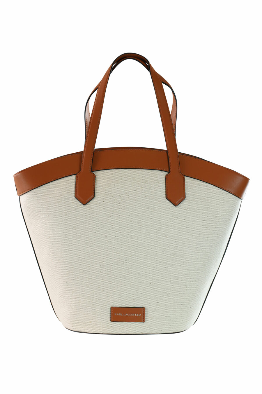 Tote bag blanco con marrón y logo "k/tulip" - 8720744234777 3