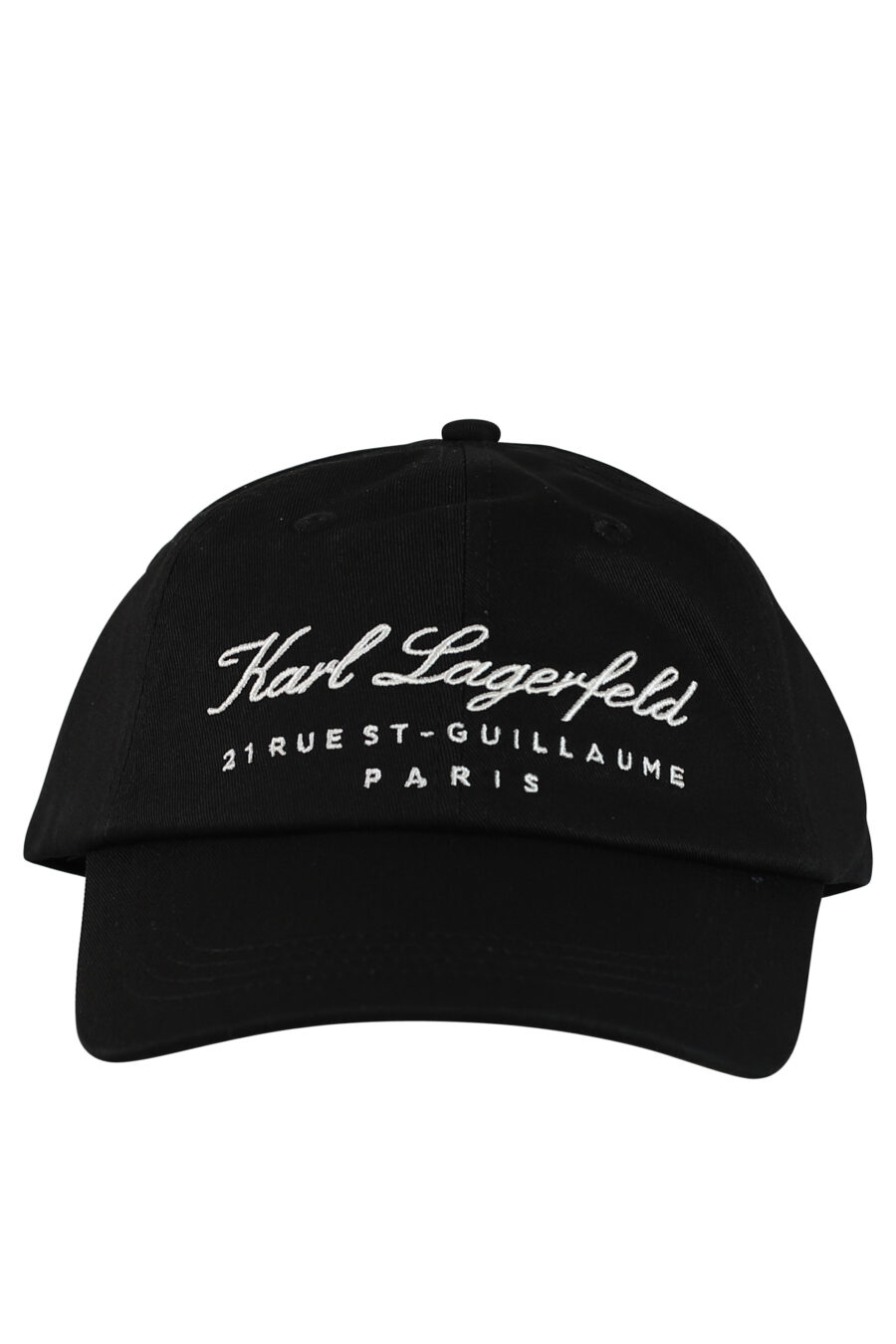 Gorra negra con logo "hotel" caligráfico - 8720744235750