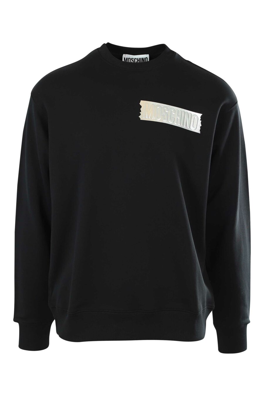 Schwarzes Sweatshirt mit silbernem Eifer-Effekt-Logo - 889316179569