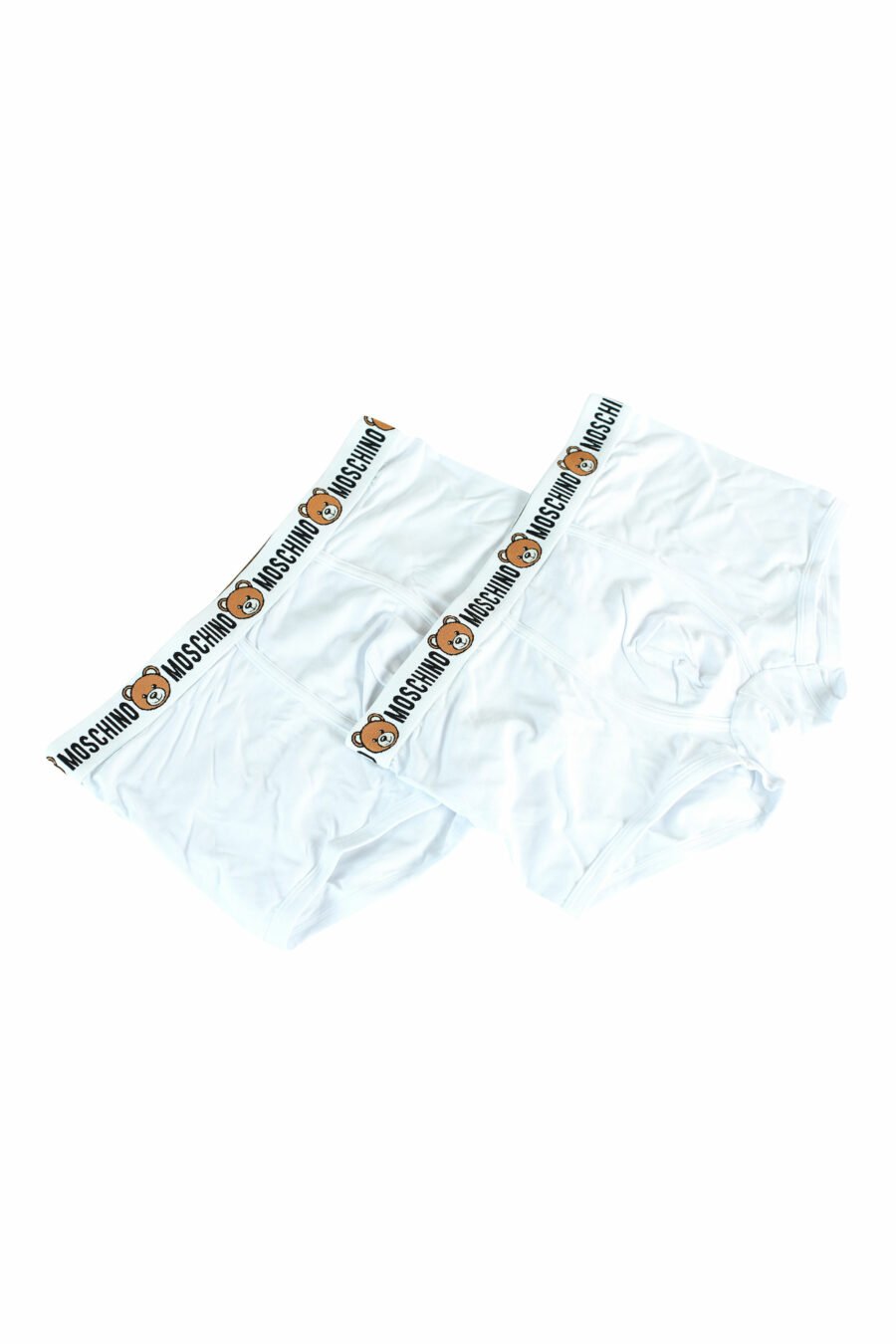 Pack of two white boxers with bear logo on waistband - 889316228885