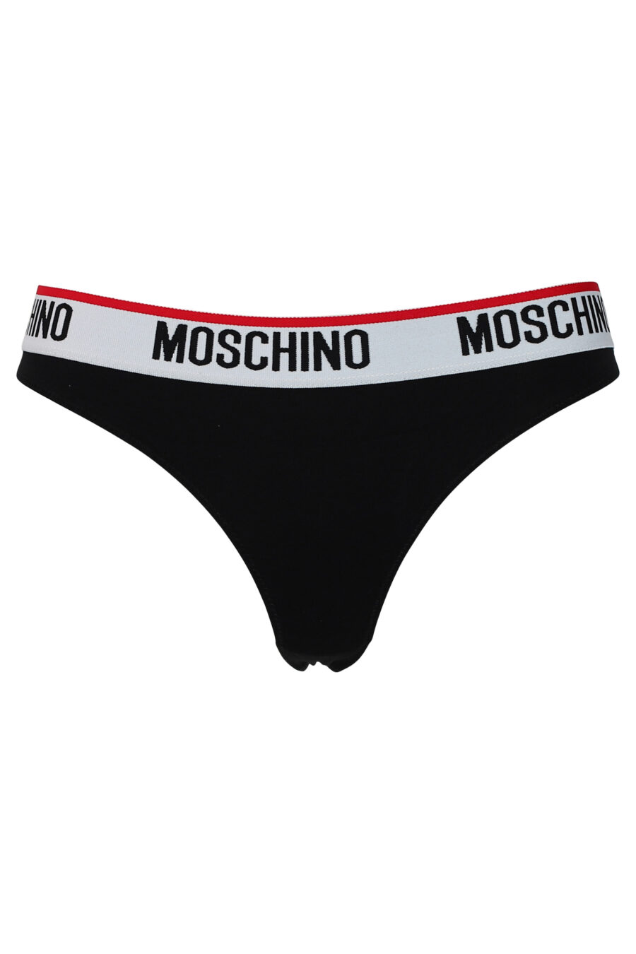 Pack of 2 black thongs with ribbon logo and red line - 889316308235