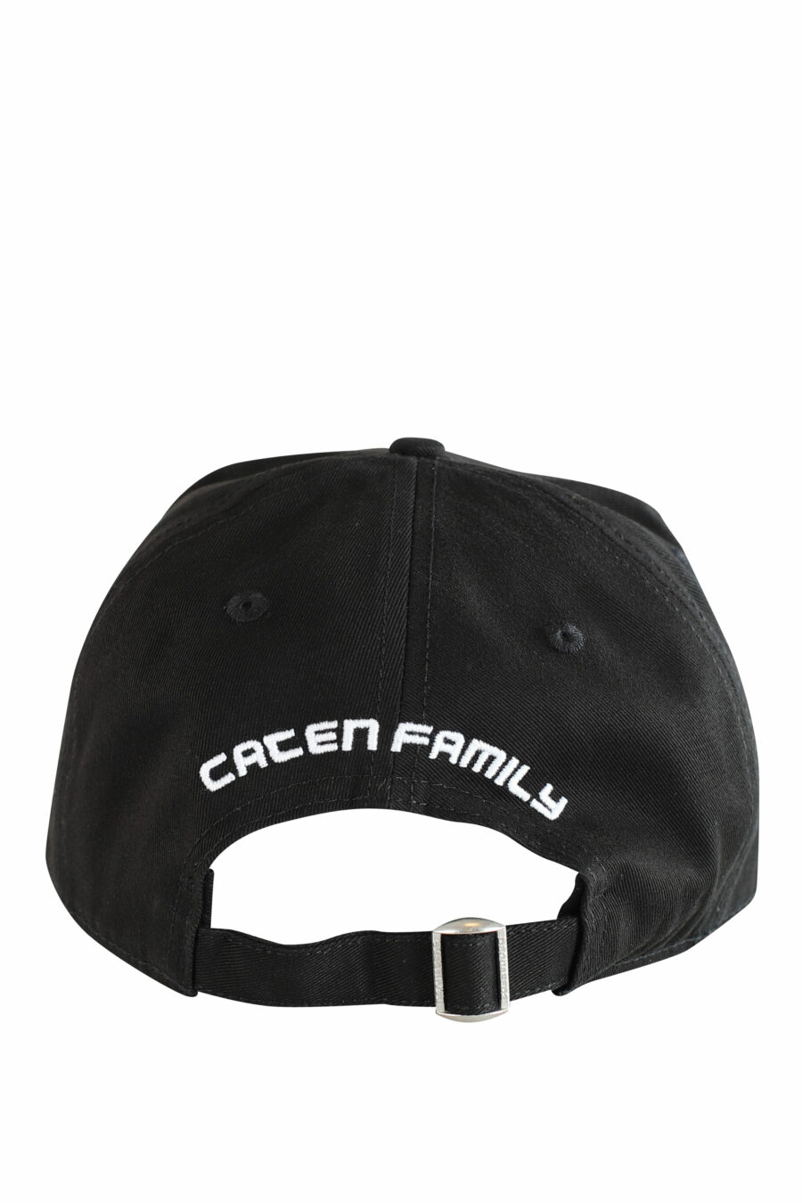 Schwarze Kappe mit weißem Logo und Blatt "cacen family" - IMG 1217