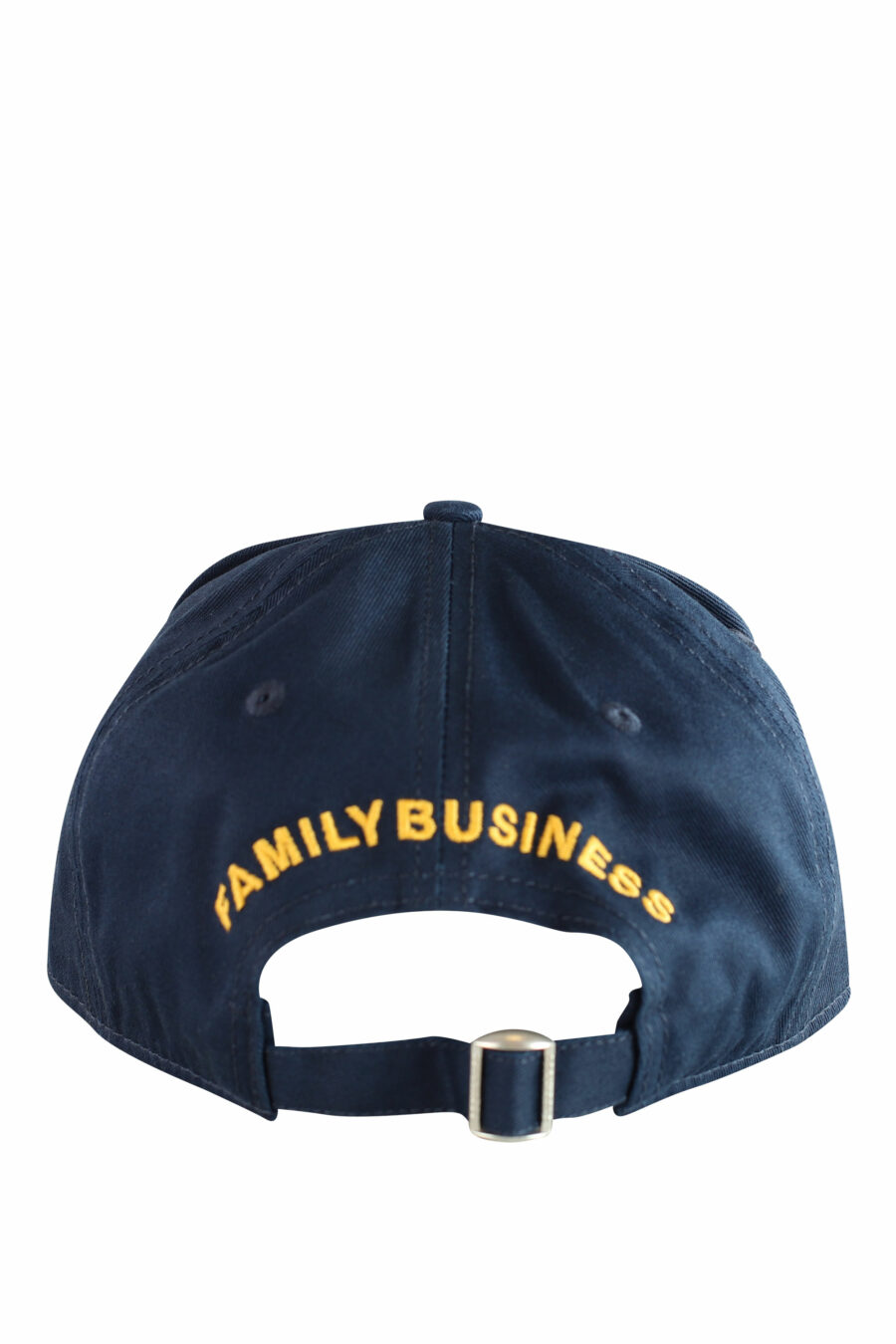 Gorra azul con recuadro blanco con logo y detalles amarillos - IMG 1228