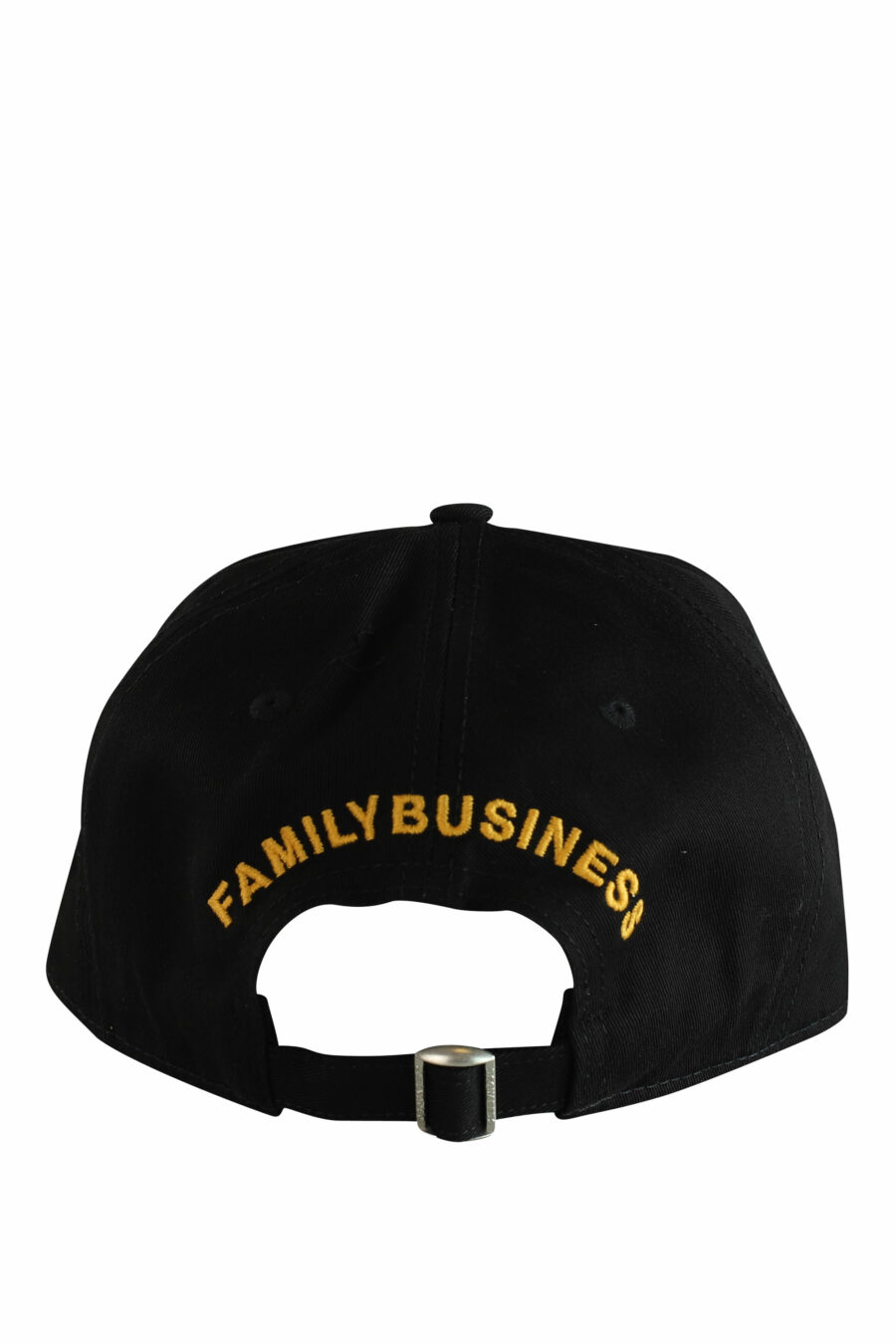 Gorra negra con recuadro blanco con logo y detalles amarillos - IMG 1241