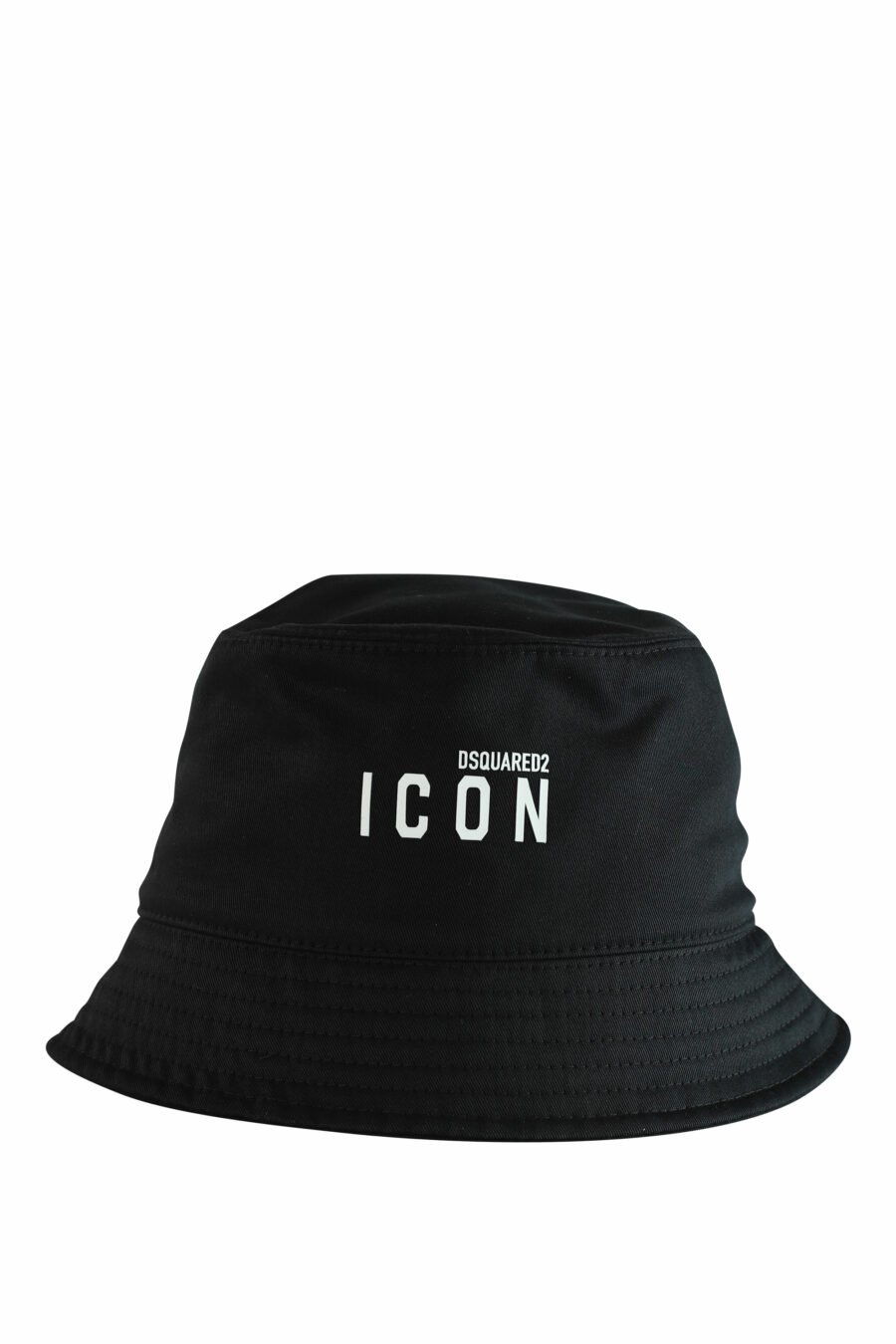 Black fisherman's cap with white double "icon" logo - IMG 1242