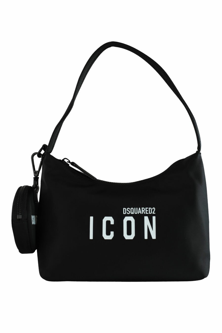 Black hobo style shoulder bag with "icon" logo - IMG 1244