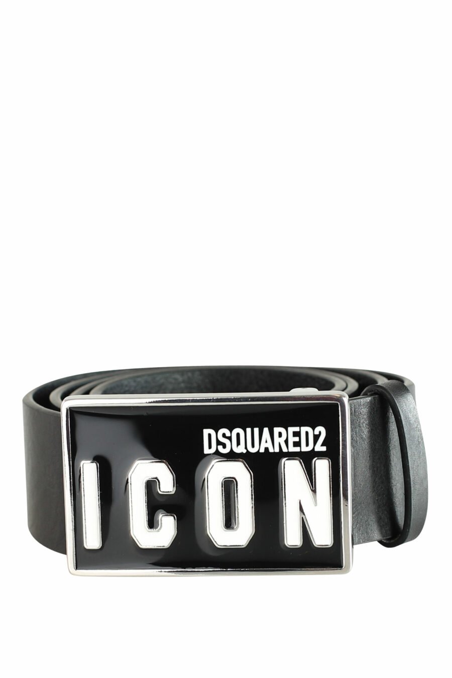 Black belt with double "icon" logo plate - IMG 1264