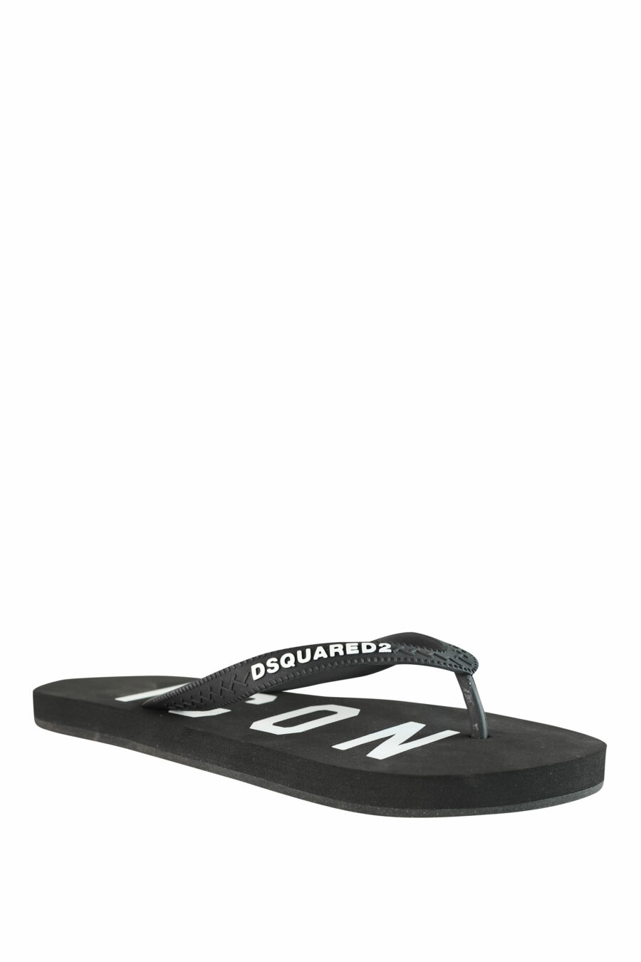 Black flip flops with white logo - IMG 1278