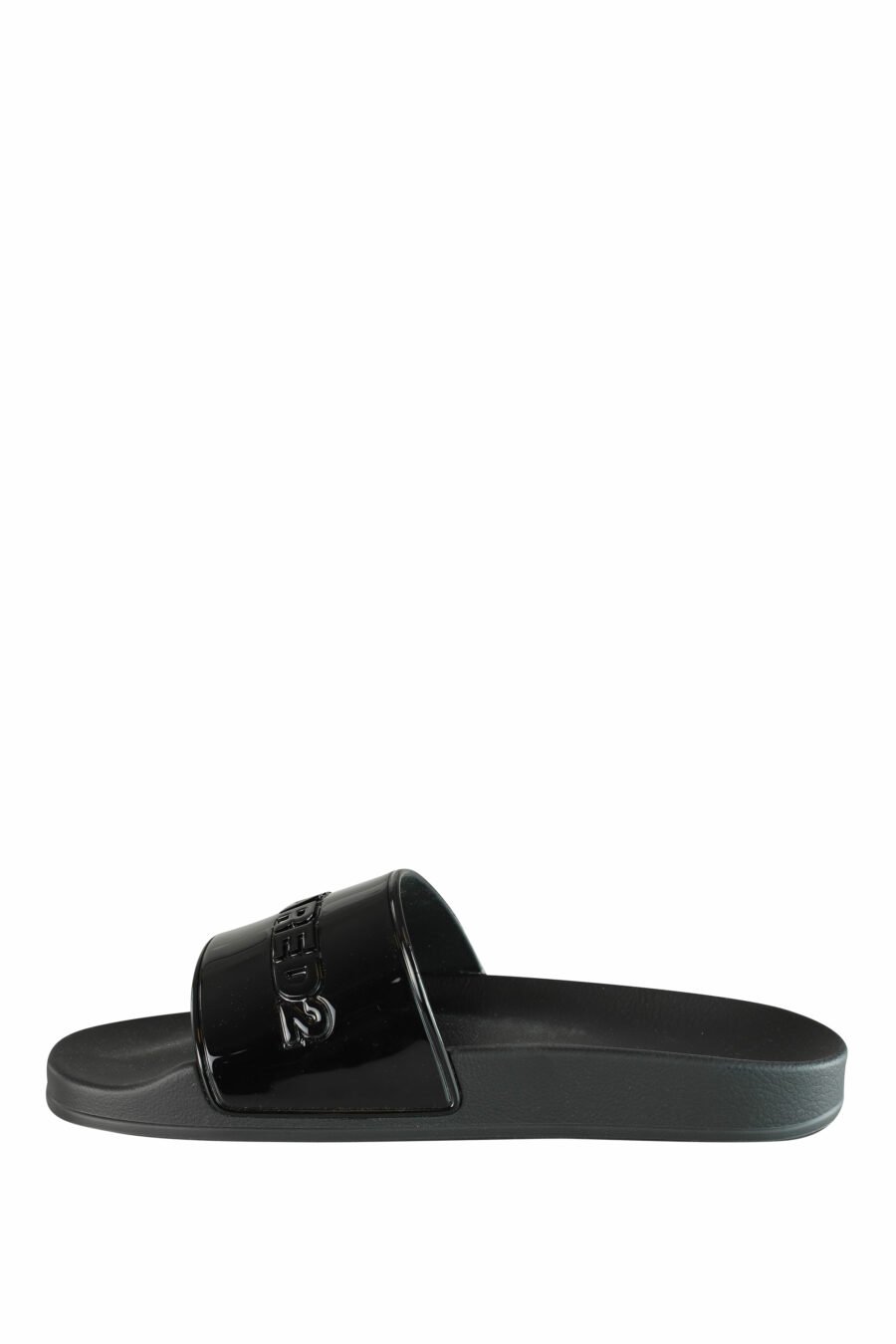 Shiny black flip flops with black maxilogo - IMG 1337