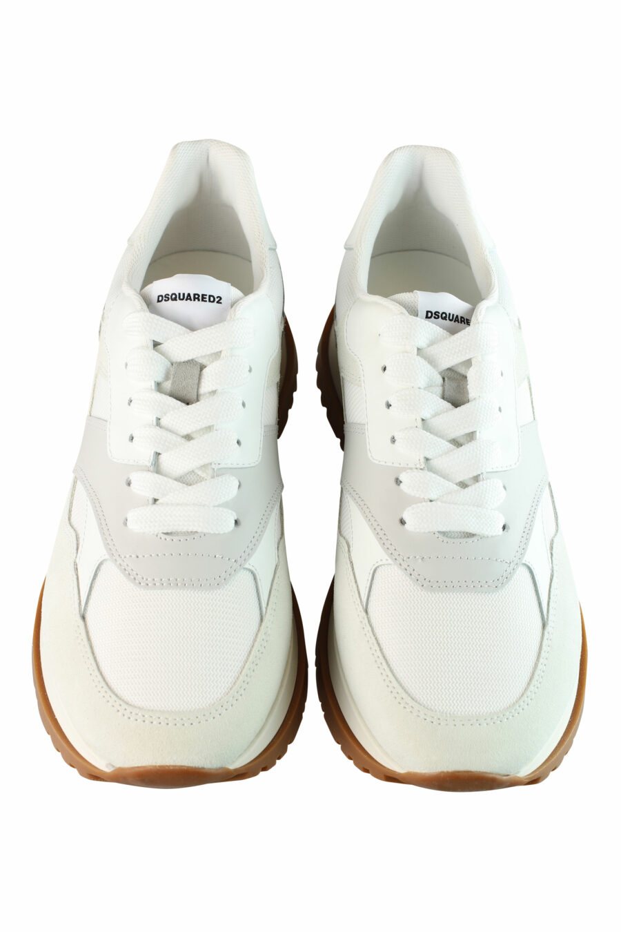 Zapatillas blancas "running" con detalles grises y beige - IMG 1364