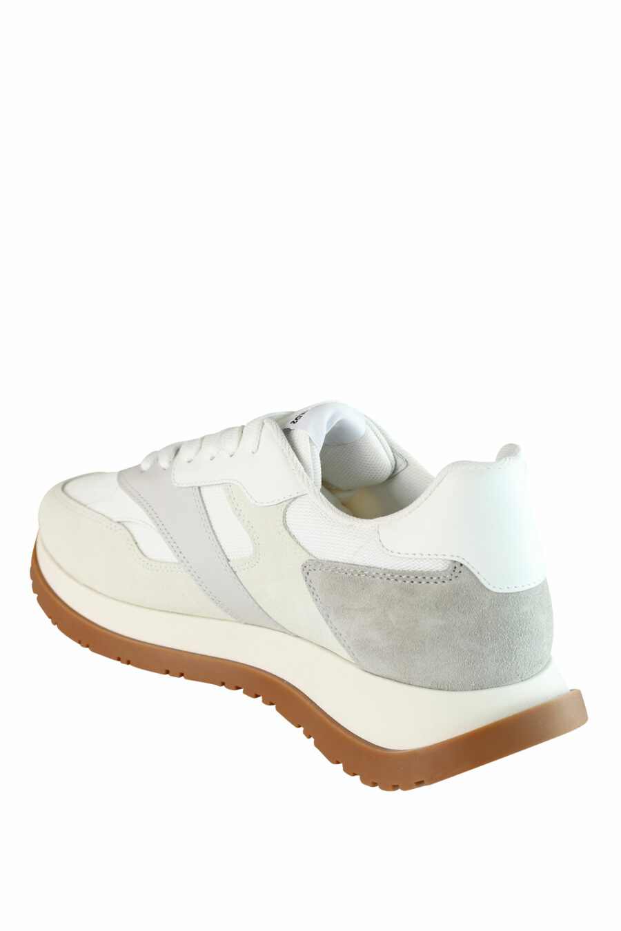 Zapatillas blancas "running" con detalles grises y beige - IMG 1400
