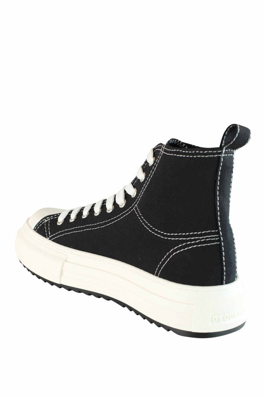 Black bootie style trainers with platform and mini logo - IMG 1423