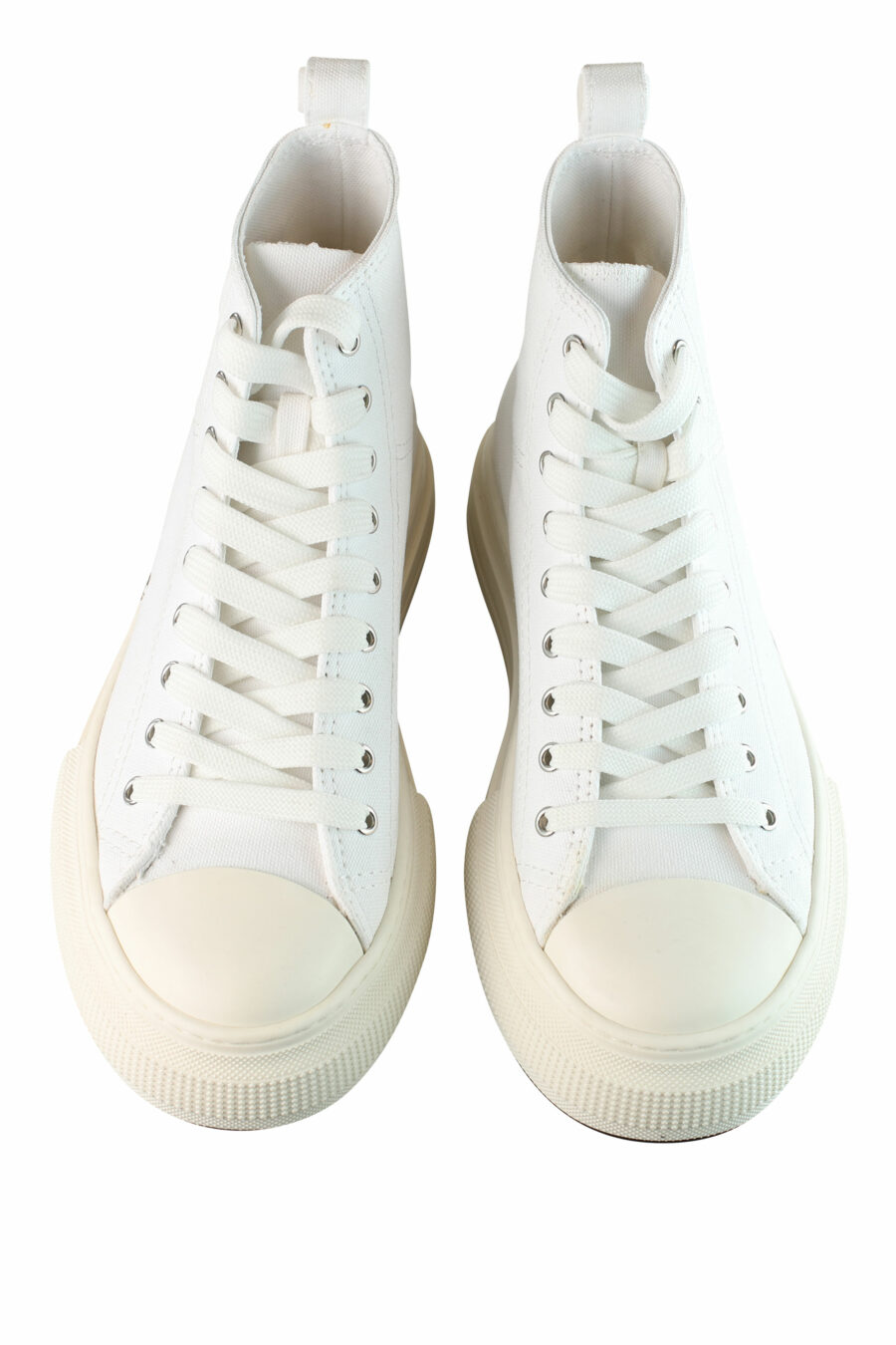 Sapatilhas brancas estilo bota com plataforma e mini logótipo - IMG 1451