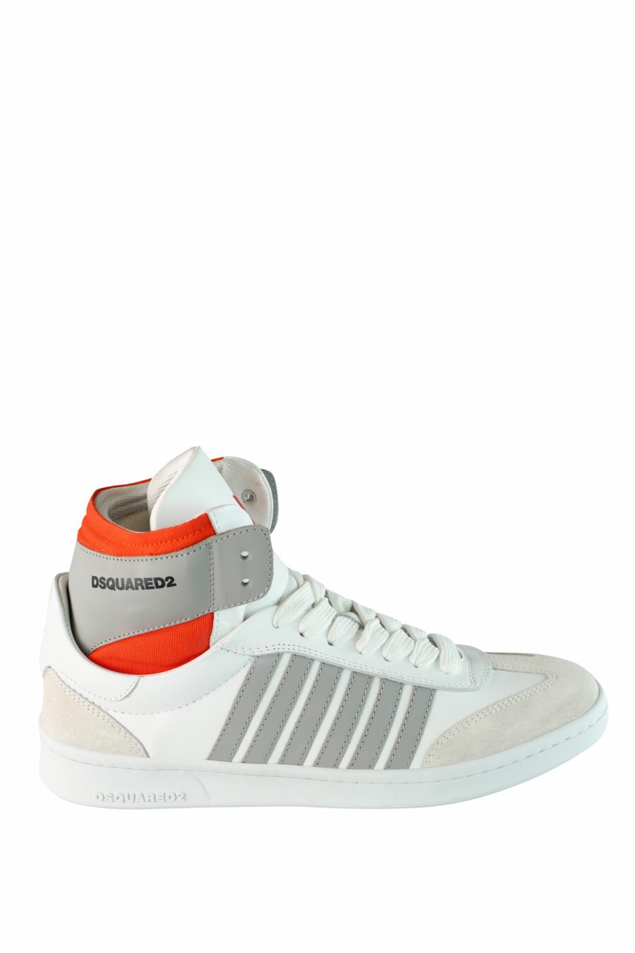 White mixed "boxer" bootie style trainers with orange and grey details - IMG 1501