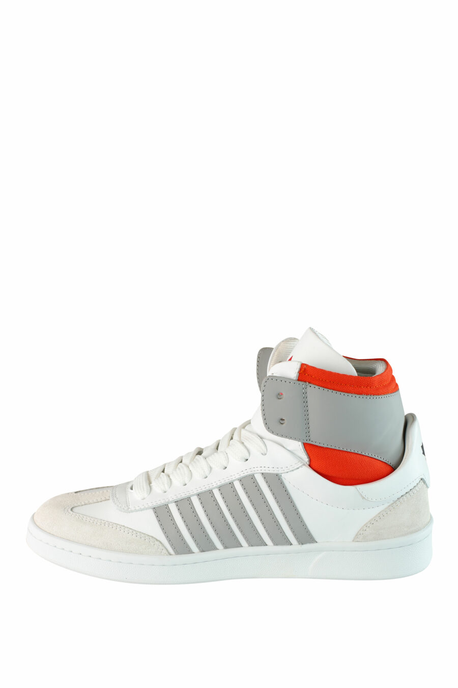 White mixed "boxer" bootie style trainers with orange and grey details - IMG 1503