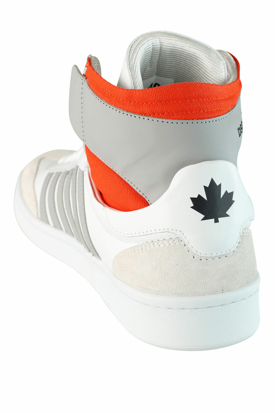 White mixed "boxer" bootie style trainers with orange and grey details - IMG 1504
