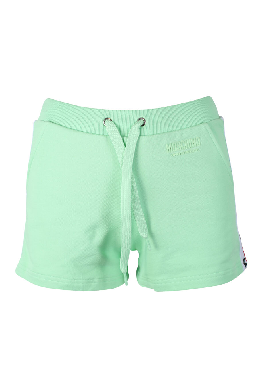Pantalón de chándal corto verde con logo en cinta lateral - IMG 2297