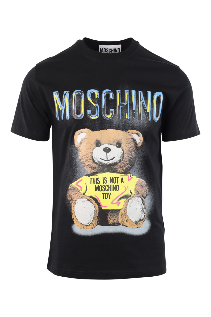 Schwarzes T-Shirt mit Maxilogo "Das ist kein Moschino-Spielzeug" - IMG 3787