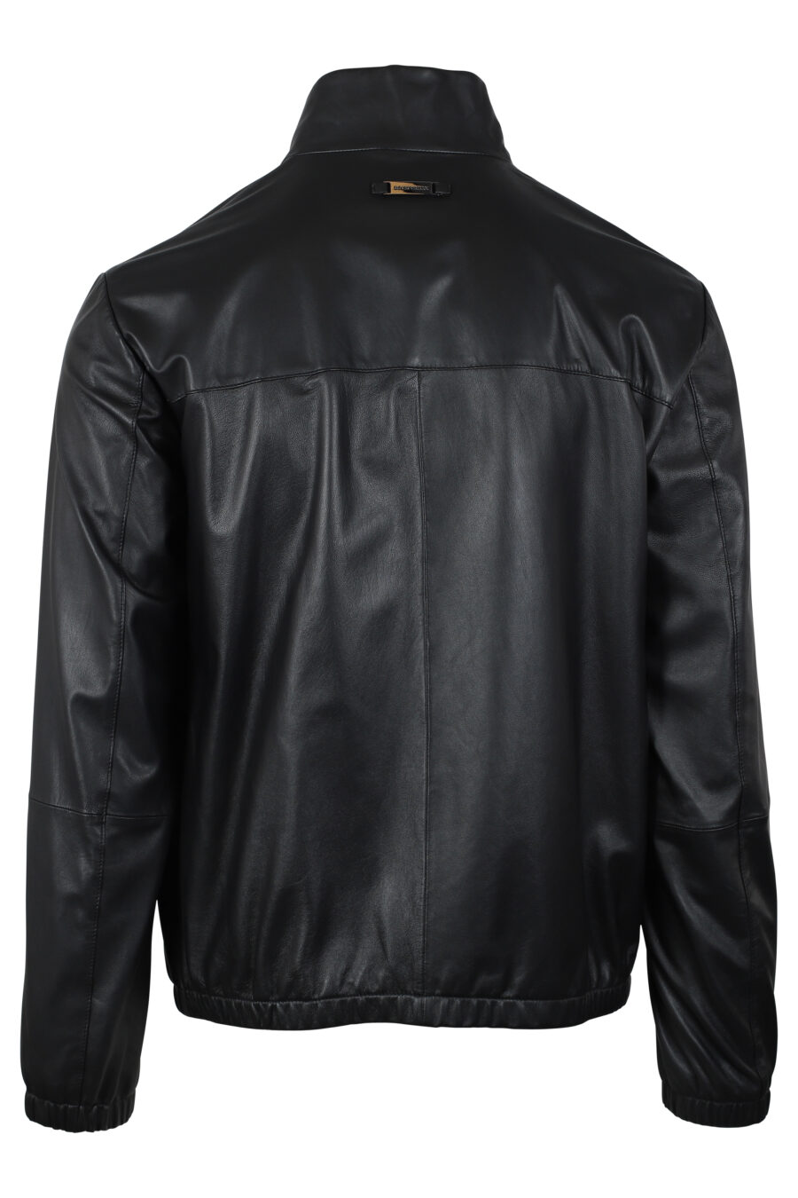 Veste en cuir noir avec mini-logo - IMG 4657