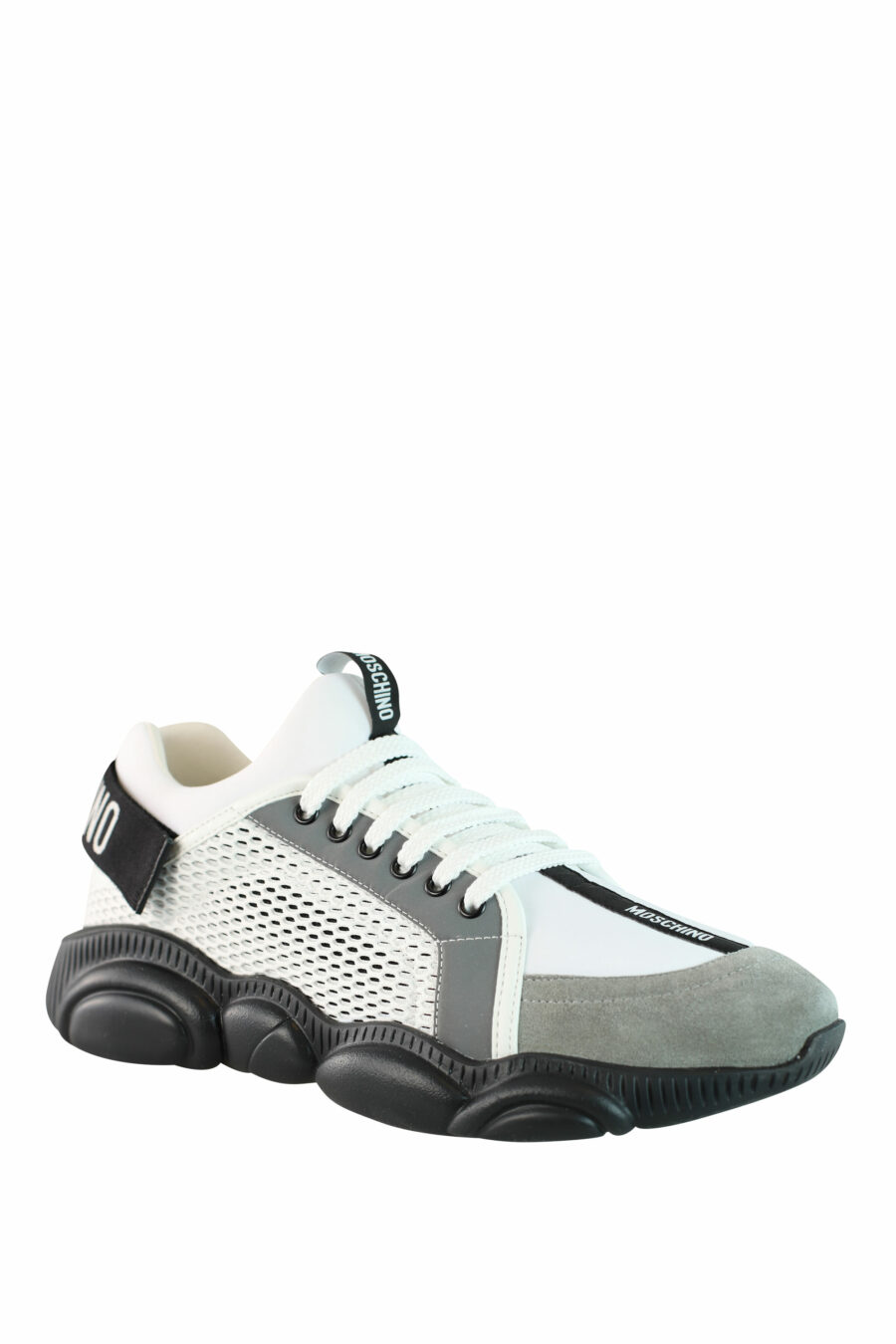 Grey mix trainers with velcro logo and teddy sole - IMG 915