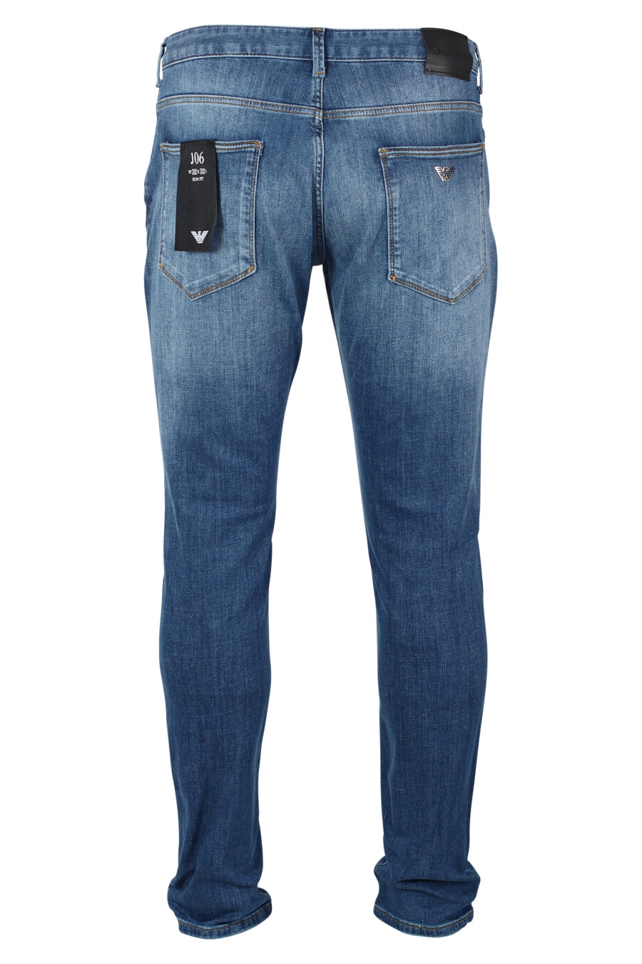 Pantalon en denim bleu avec minilogue en métal - IMG 9924 1