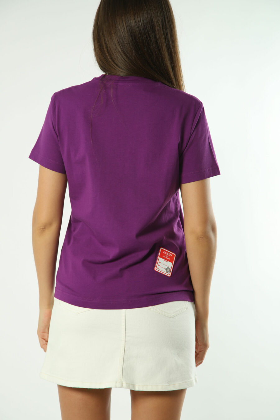 Camiseta violeta con maxilogo "rue vivienne" blanco - Photos 1359