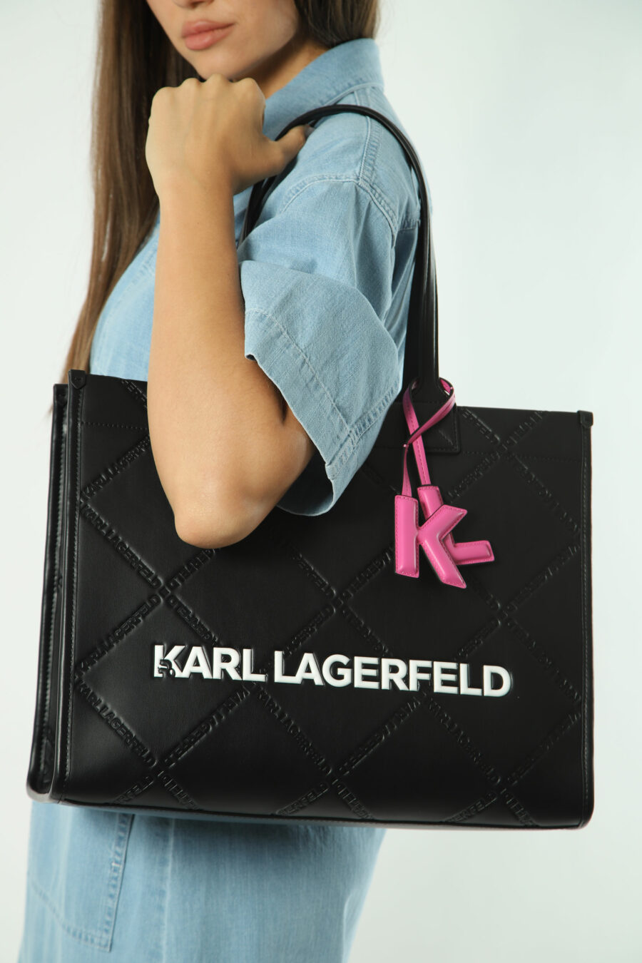 Tote bag negro "k/skuare" con logo en relieve - Photos 1432