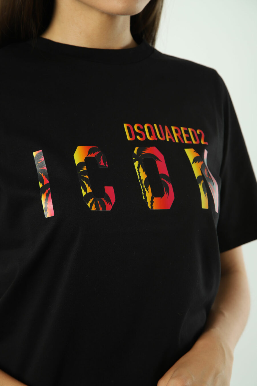 Schwarzes T-Shirt mit Doppellogo "Ikone Sonnenuntergang" - Fotos 1535