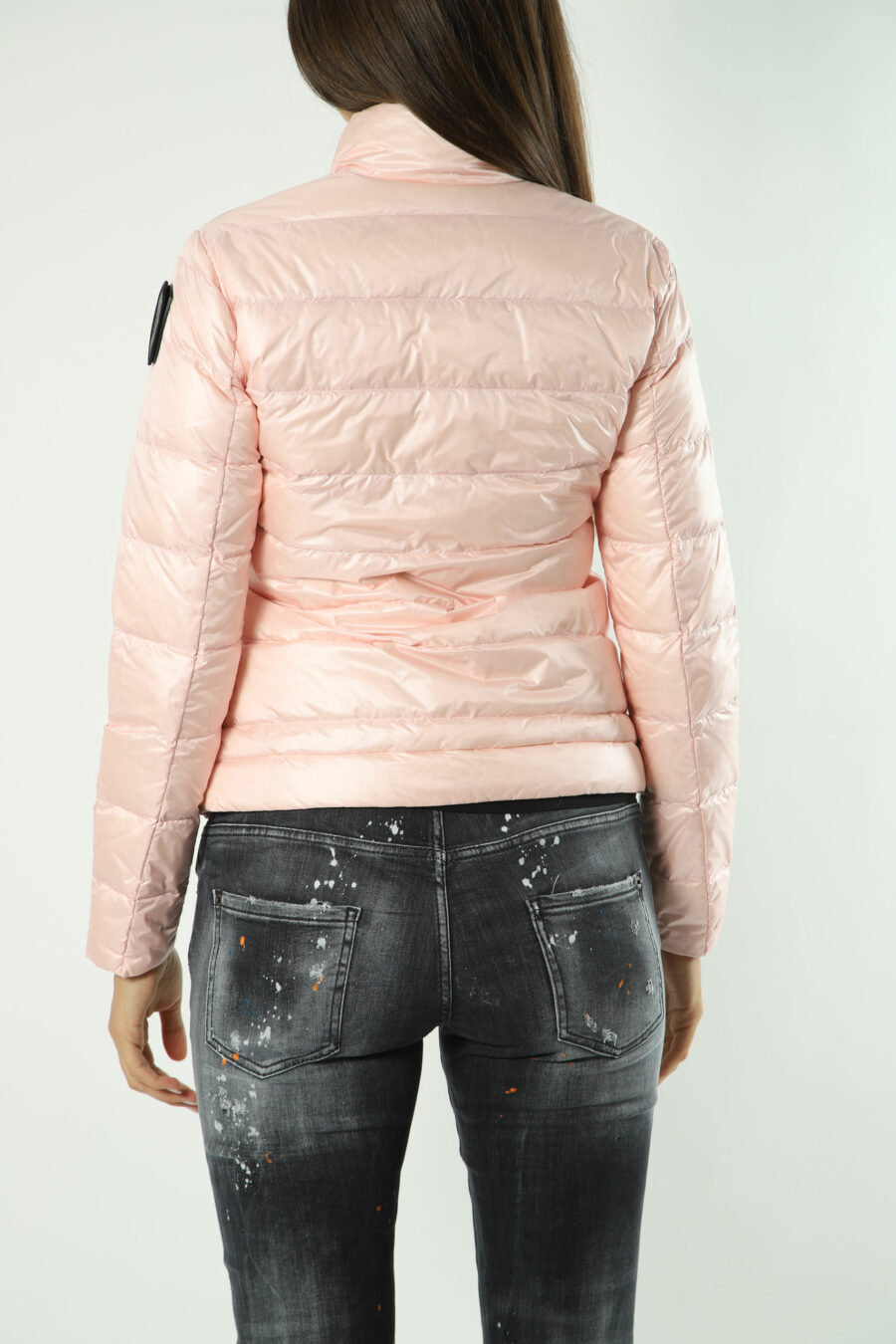 Pink short jacket with straight lines and patch - Photos 1546