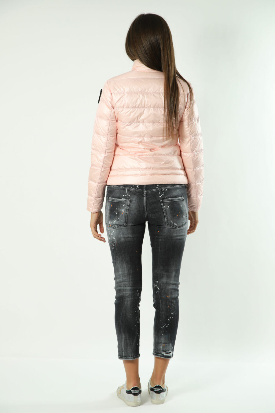 Pink short jacket with straight lines and patch - Photos 1549